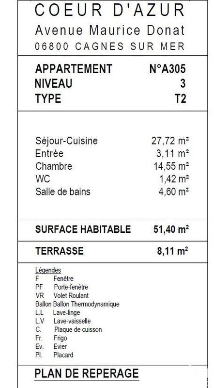 Appartement - 51 m² - 2 pièces