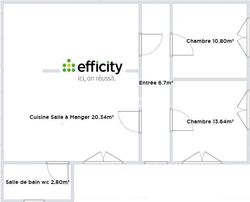 Appartement - 54 m² - 3 pièces