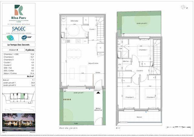 Maison - 86 m² - 4 pièces