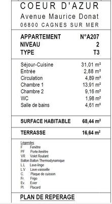 Appartement - 68 m² - 3 pièces
