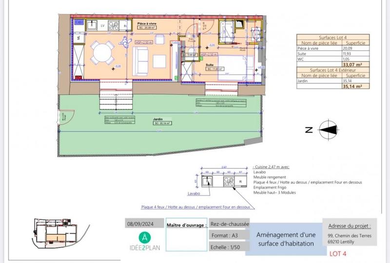 Appartement - 37 m² - 2 pièces
