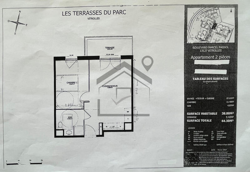 Appartement - 39 m² - 2 pièces