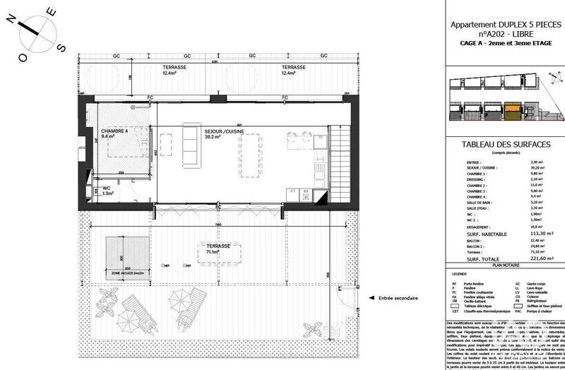 Appartement - 113 m² - 5 pièces