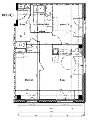 Appartement - 64 m² - 3 pièces