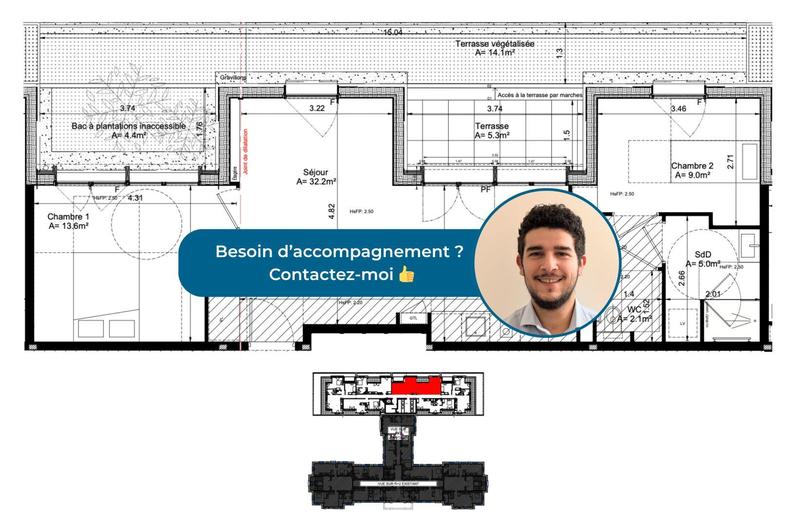Appartement - 62 m² - 3 pièces