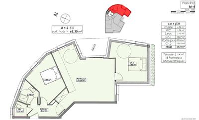 Appartement - 65 m² - 3 pièces