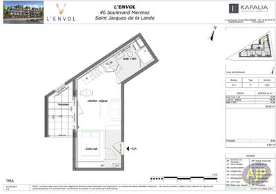 Appartement - 30 m² - 2 pièces