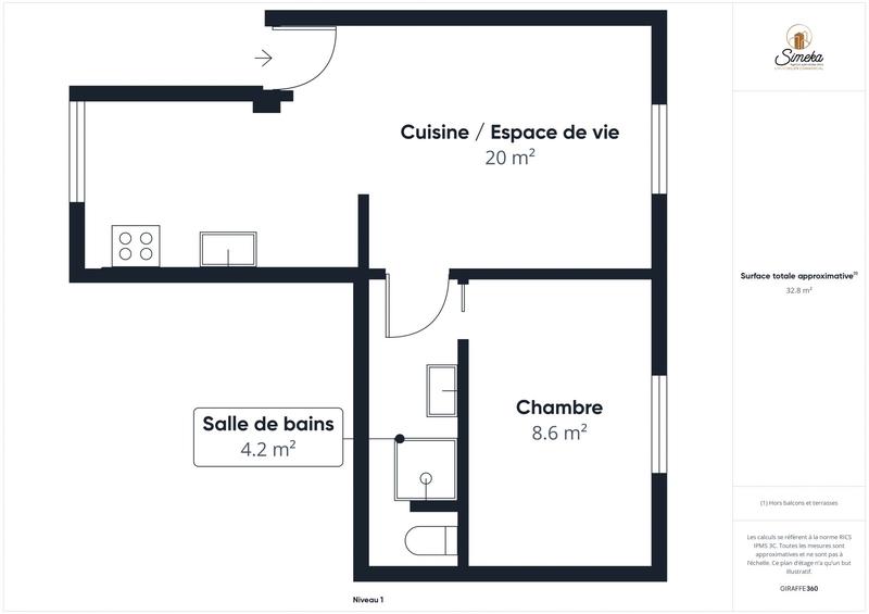 Appartement - 35 m² - 2 pièces