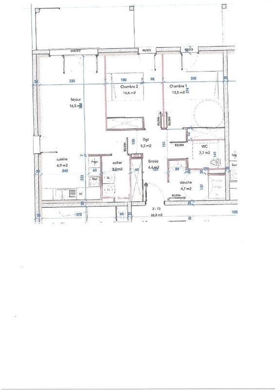 Appartement - 67 m² - 3 pièces