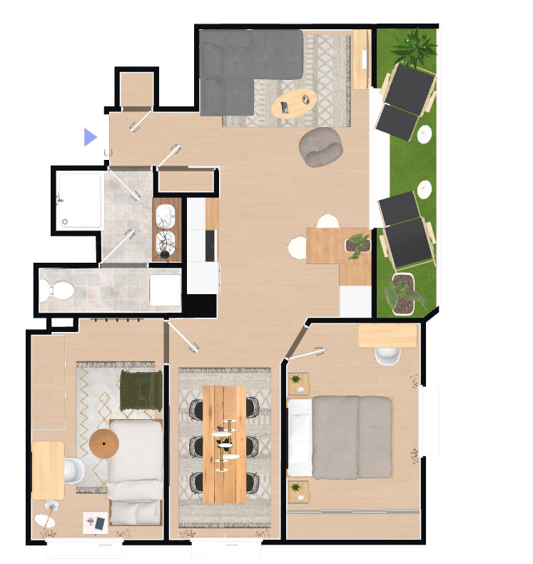 Appartement - 55 m² - 3 pièces