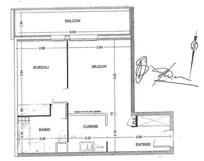Appartement - 44 m² - 2 pièces