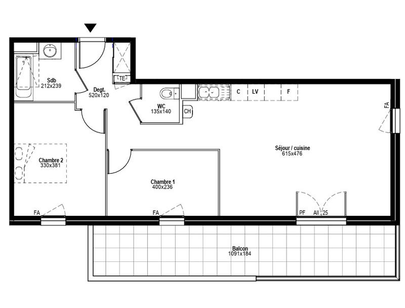 Appartement - 69 m² - 3 pièces