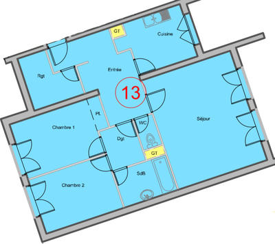 Appartement - 74 m² - 3 pièces