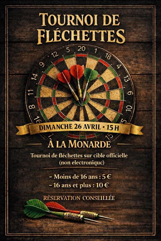 Tournoi de fléchettes à la Monarde