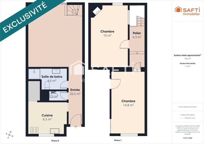 Maison - 73 m² - 3 pièces