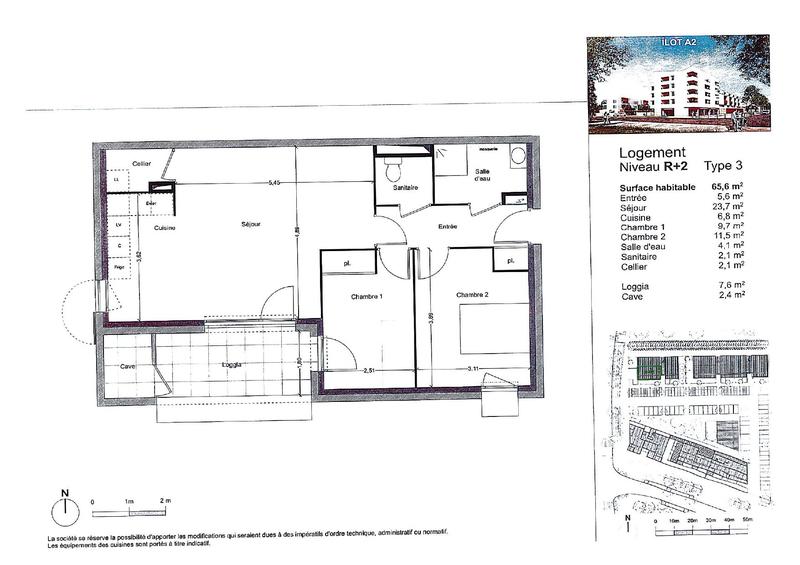 Appartement - 66 m² - 3 pièces