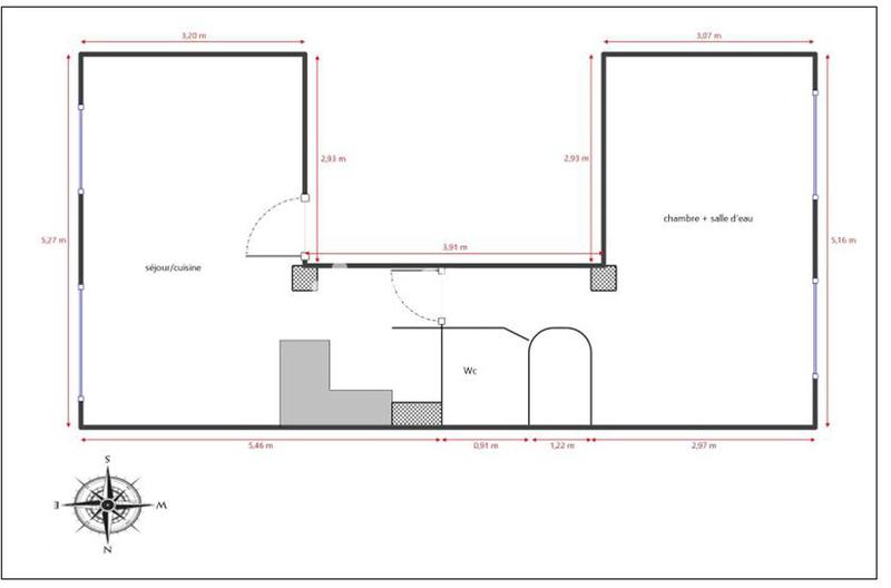 Appartement - 42 m² - 2 pièces