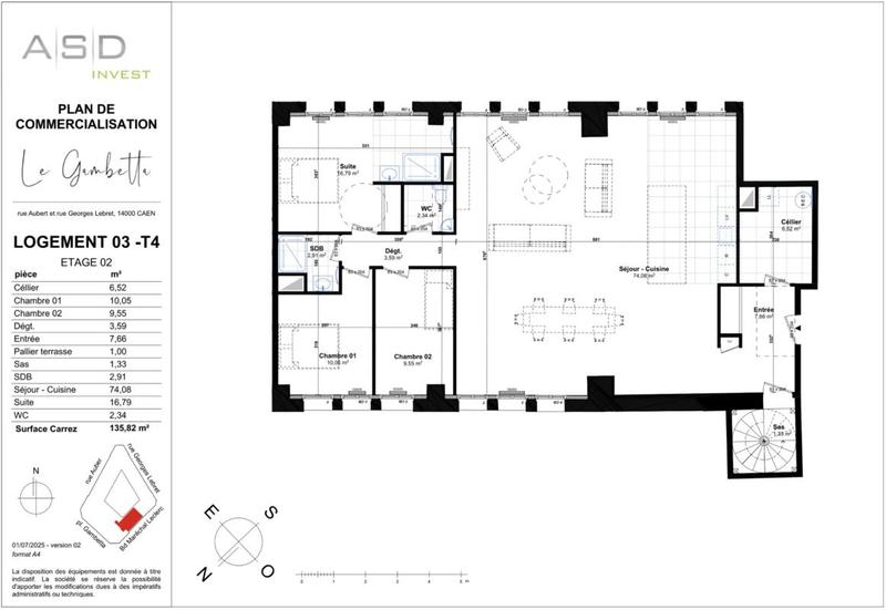 Appartement - 135 m² - 4 pièces