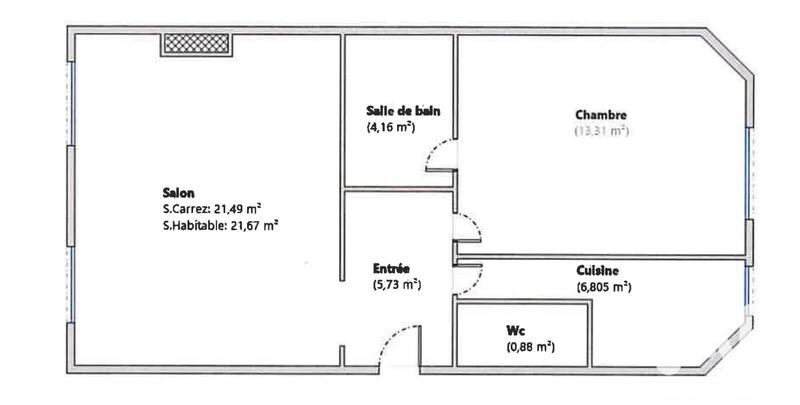 Appartement - 52 m² - 2 pièces