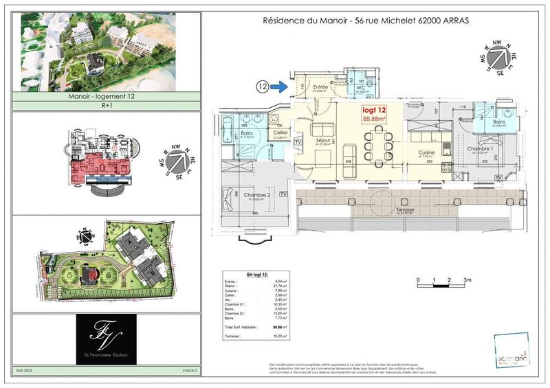Appartement - 88 m² - 3 pièces