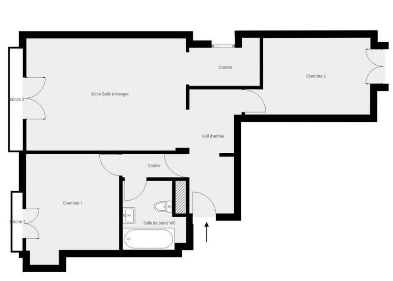 Appartement - 59 m² - 3 pièces