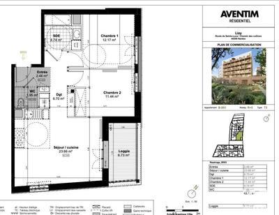 Appartement - 63 m² - 3 pièces