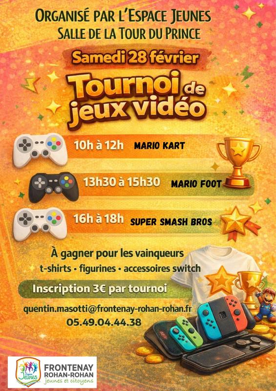 Tournoi de jeux vidéos à Frontenay-Rohan-Rohan