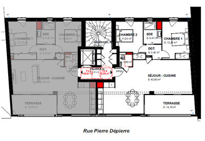 Appartement - 76 m² - 3 pièces