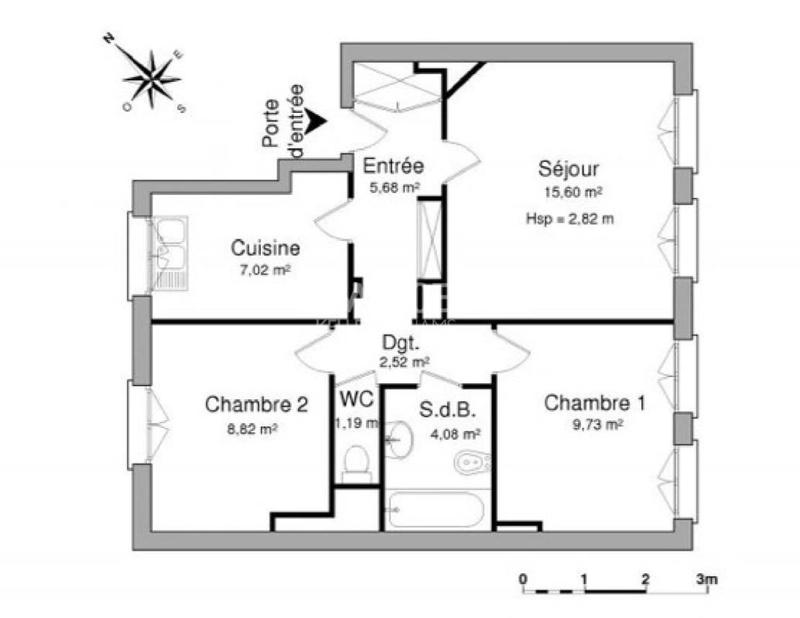 Appartement - 53 m² - 3 pièces