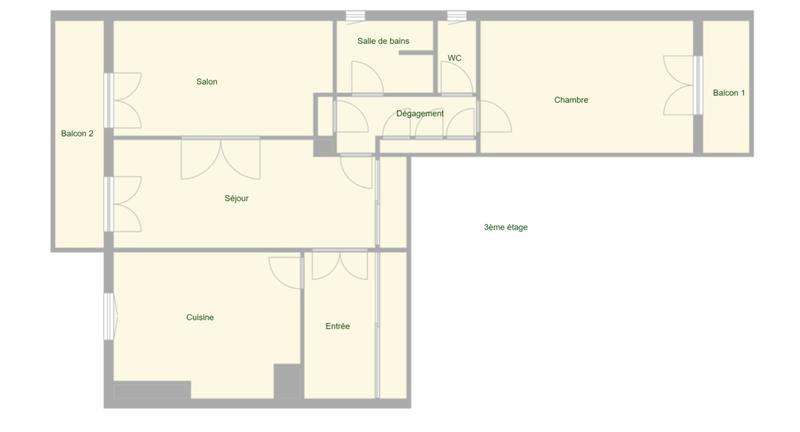 Appartement - 66 m² - 3 pièces