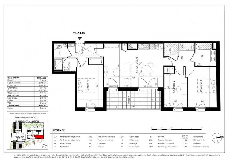 Appartement - 81 m² - 4 pièces
