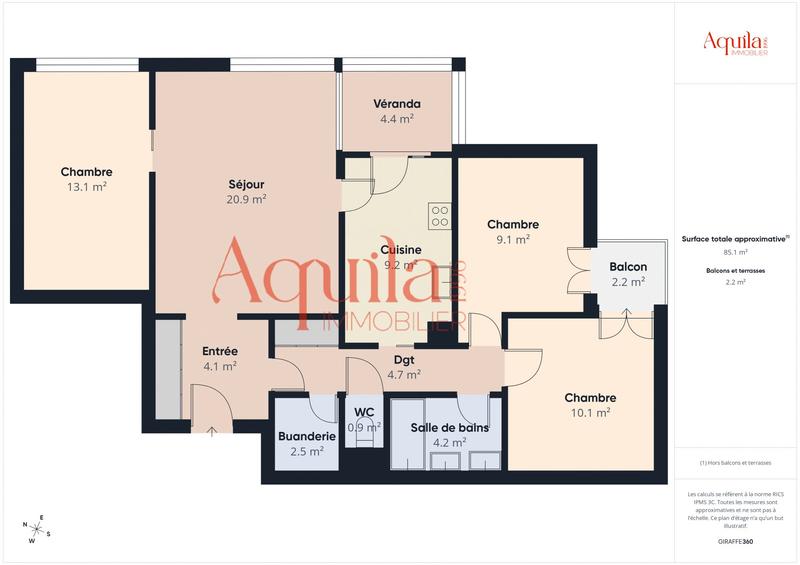 Appartement - 82 m² - 4 pièces