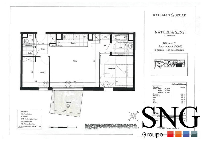 Appartement - 67 m² - 3 pièces