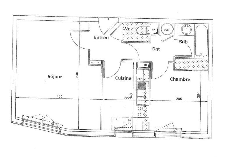 Appartement - 48 m² - 2 pièces