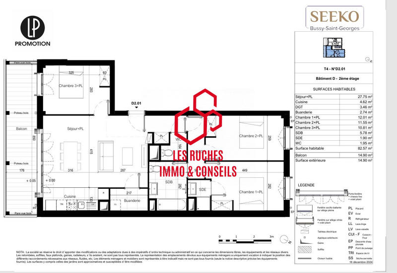 Appartement - 83 m² - 4 pièces