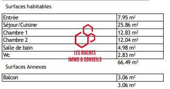 Appartement - 62 m² - 3 pièces