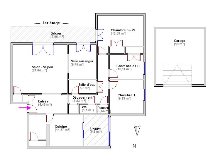 Appartement - 101 m² - 5 pièces