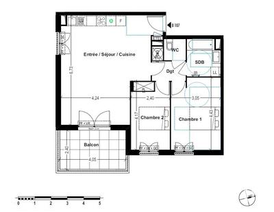 Appartement - 67 m² - 3 pièces