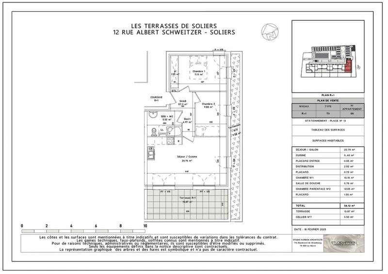 Appartement - 58 m² - 3 pièces