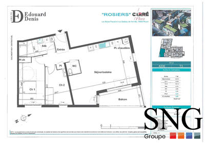 Appartement - 75 m² - 3 pièces