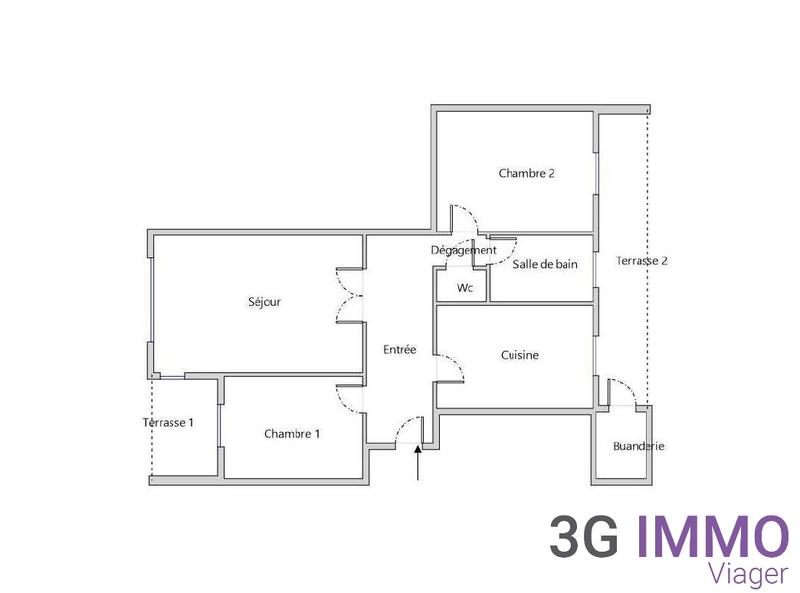 Viager - Appartement - 80 m² - 3 pièces