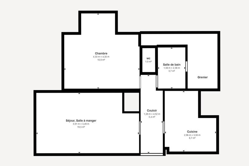 Appartement - 54 m² - 2 pièces