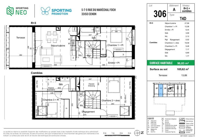Appartement - 96 m² - 4 pièces