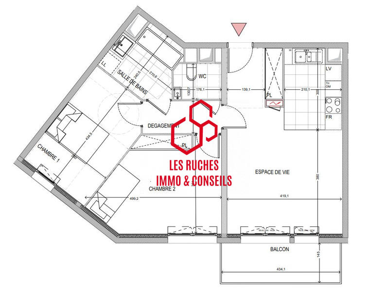 Appartement - 66 m² - 3 pièces