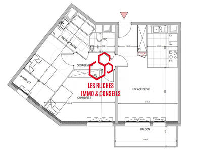 Appartement - 66 m² - 3 pièces