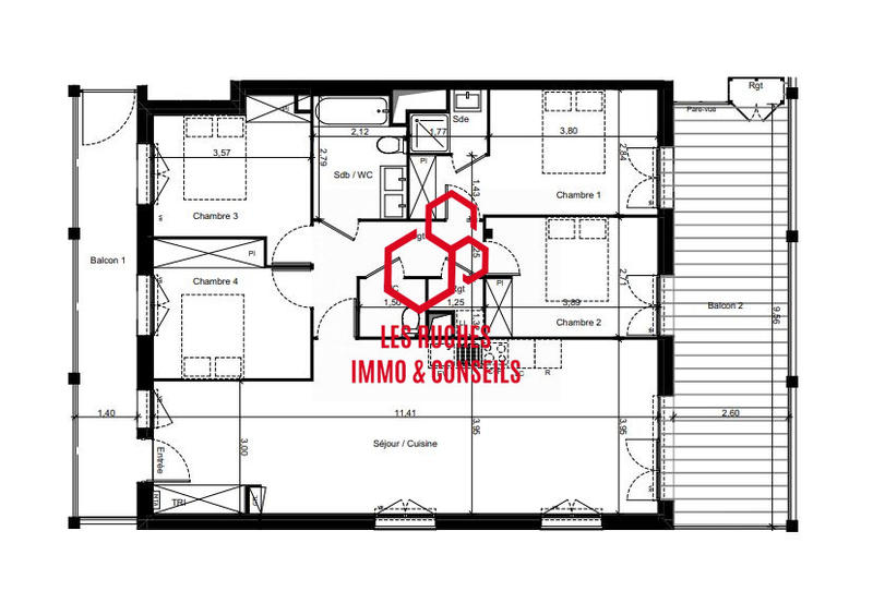 Appartement - 104 m² - 5 pièces