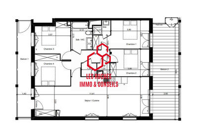 Appartement - 104 m² - 5 pièces