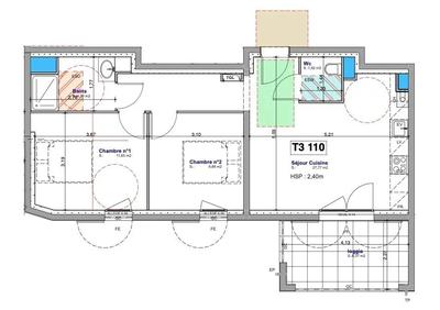 Appartement - 55 m² - 3 pièces