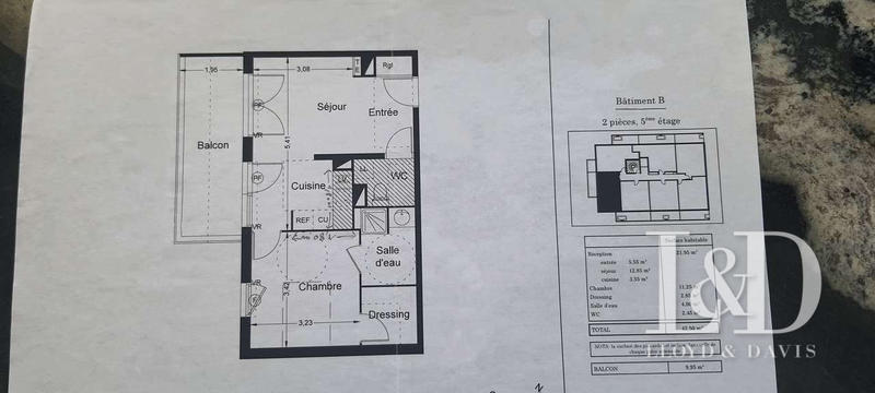 Appartement - 43 m² - 2 pièces