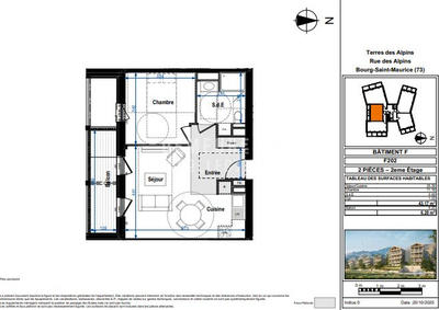 Appartement - 43 m² - 2 pièces